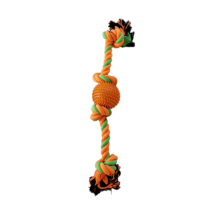 Brinquedo de corda de 4 nó com bola de spike