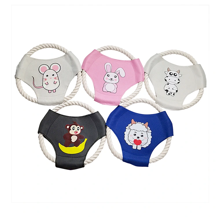 Cachorro frisbee corda brinquedo