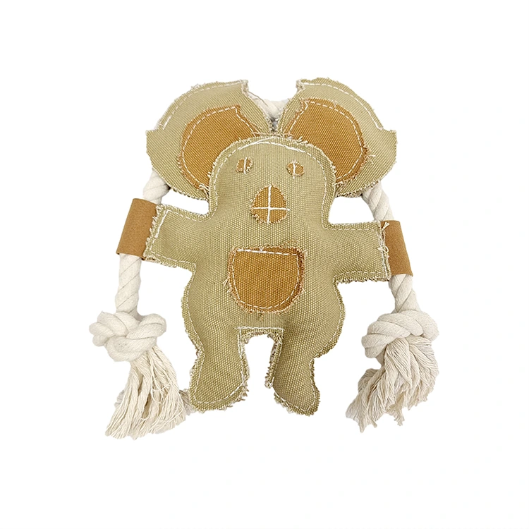 Brinquedo de cachorro de lona de elefante com corda de algodão