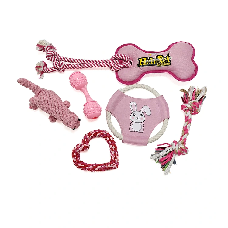 Conjunto de brinquedos para animais de estimação rosa