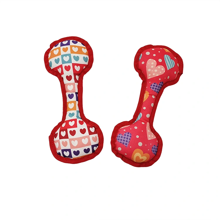 Brinquedos de pelúcia impressos de halteres